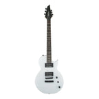 Jackson JS22 Monarkh SC electric guitar with snow white finish and amaranth fingerboard, showcasing sleek body and modern design.