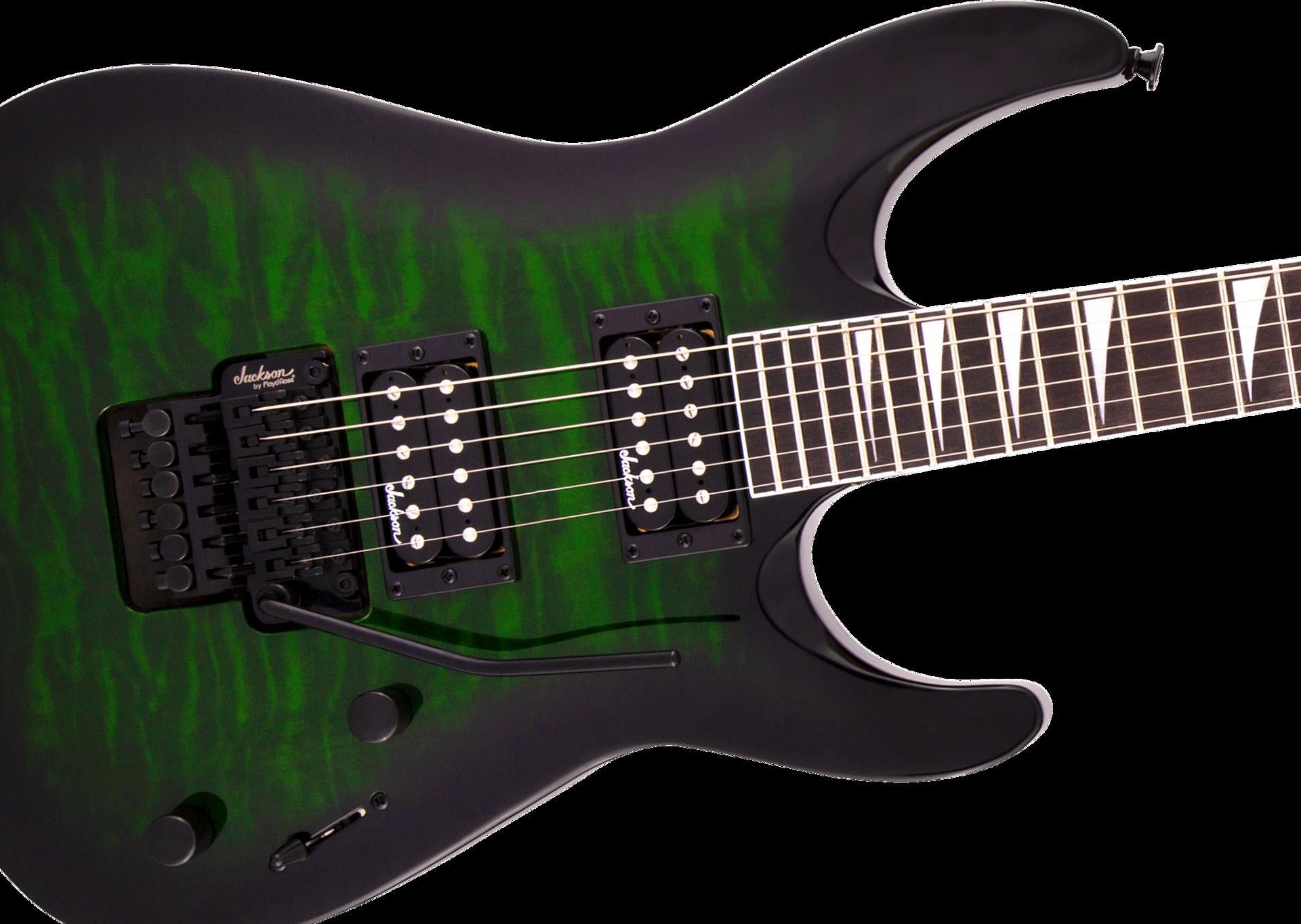 Jackson JS Series Dinky™ Arch Top JS32Q DKA Electric Guitar with Amaranth Fingerboard in Transparent Green Burst