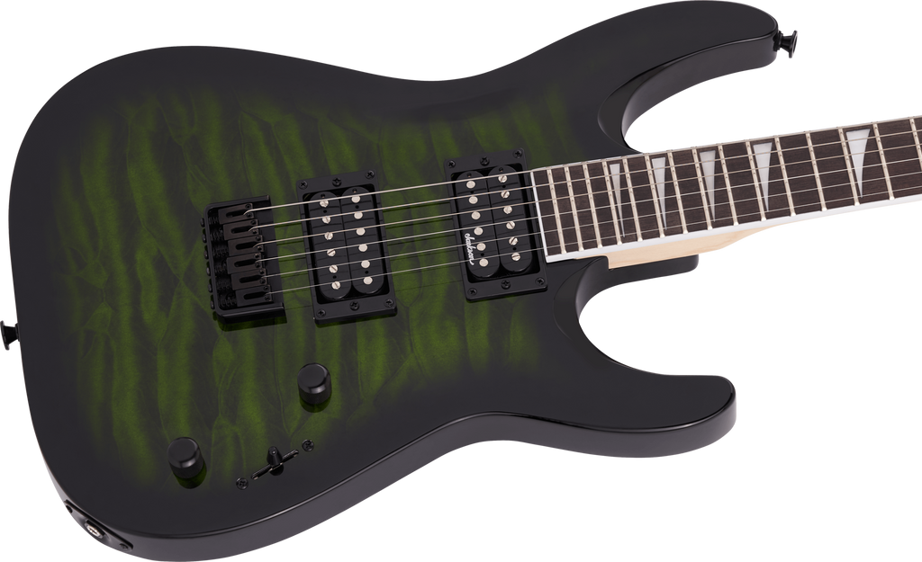 Jackson JS Series Dinky Arch Top JS32Q DKA HT Electric Guitar with Amaranth Fingerboard in Transparent Green Burst