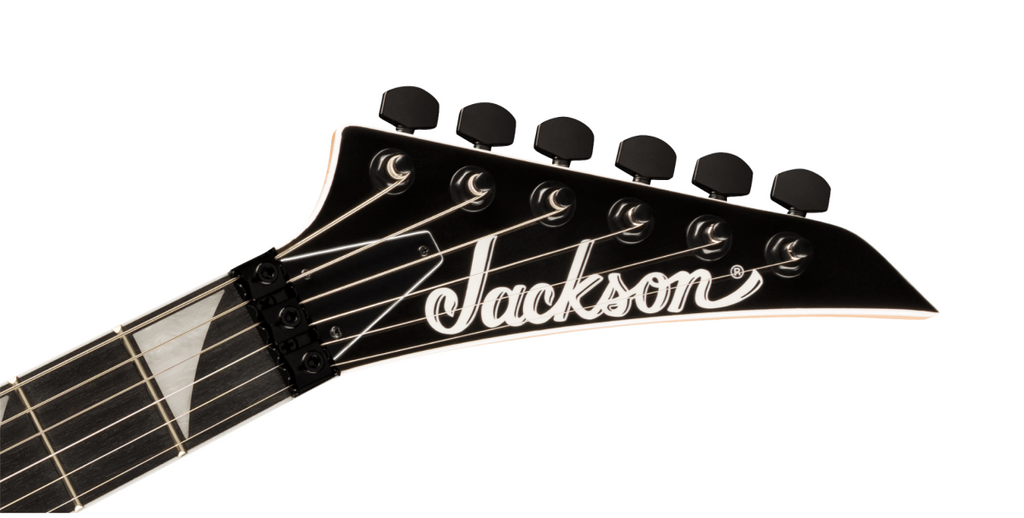 Jackson JS Series Dinky JS32 DKAP electric guitar in transparent black with sleek body and chrome hardware.