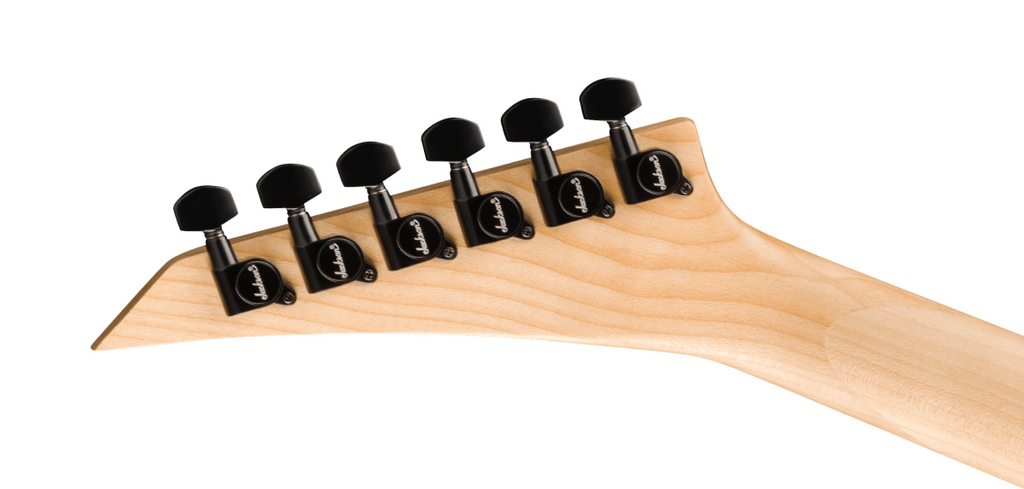 Jackson JS Series Dinky JS32 DKAP electric guitar in transparent black with sleek body and modern hardware, showcasing its stylish design.