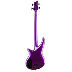 Jackson X Series Spectra SBX IV bass guitar with deep purple metallic finish and laurel fingerboard, featuring sleek, modern design.