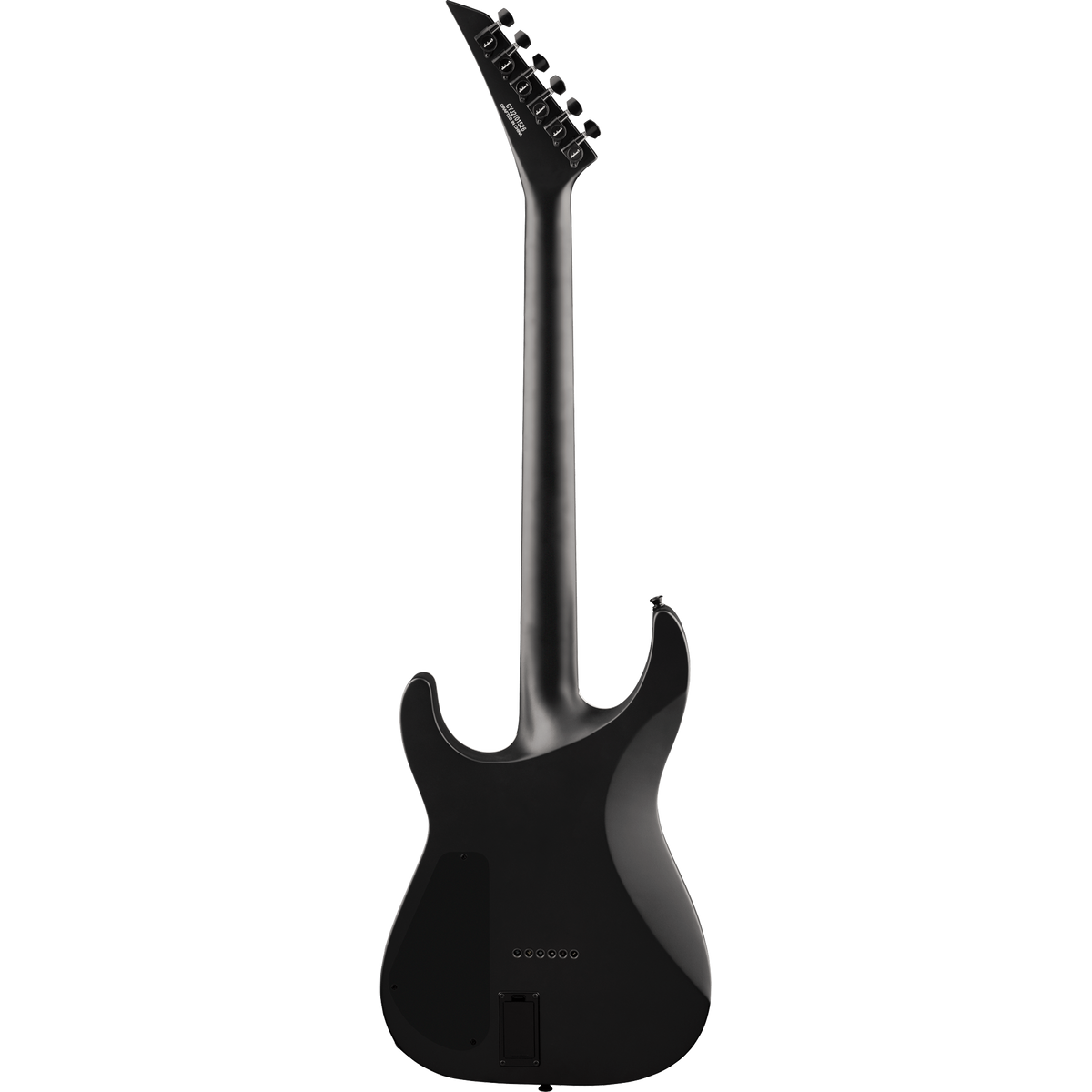 Jackson X Soloist SLA6 DX electric guitar with black satin finish, featuring a sleek body and six-string design.