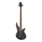 Jackson X Series Spectra SBX V bass guitar with metallic black finish and laurel fingerboard, showcasing its sleek design.