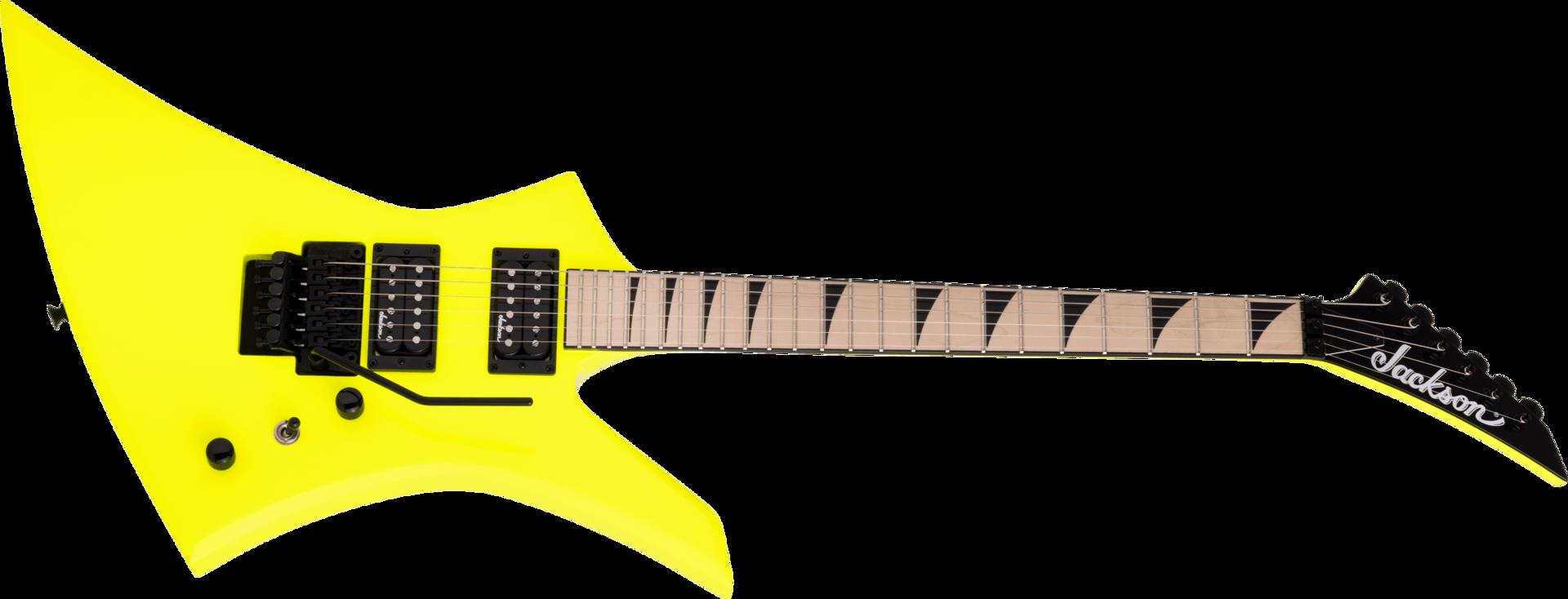 Jackson X Series KEX-M Kelly Electric Guitar with Maple Fingerboard in Neon Yellow