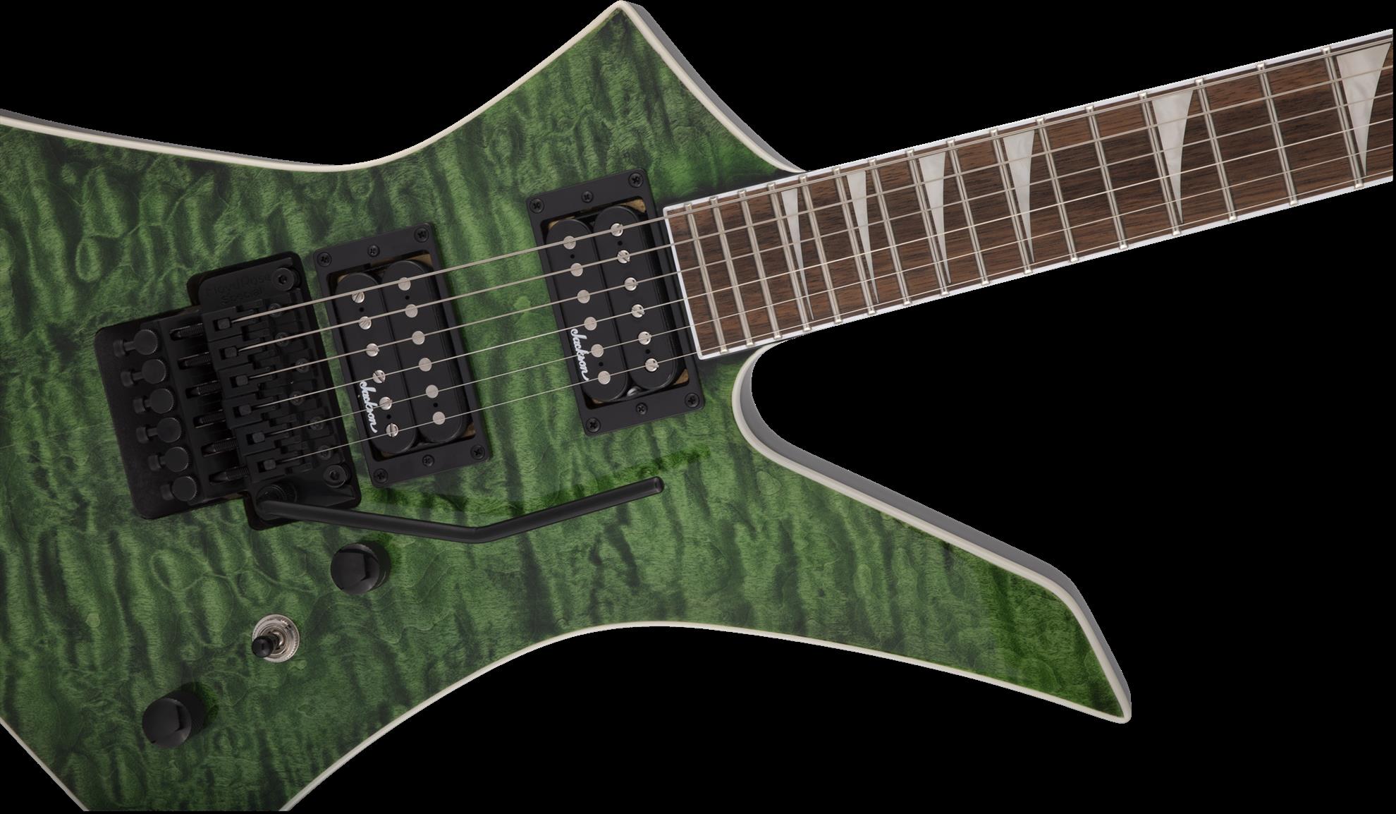 Jackson KEXQ X Series Kelly Electric Guitar with Laurel Fingerboard in Transparent Green
