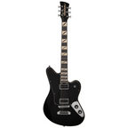 Jackson Pro Series Lee Malia LM-87 electric guitar with open pore black finish, featuring amaranth fingerboard and sleek design.