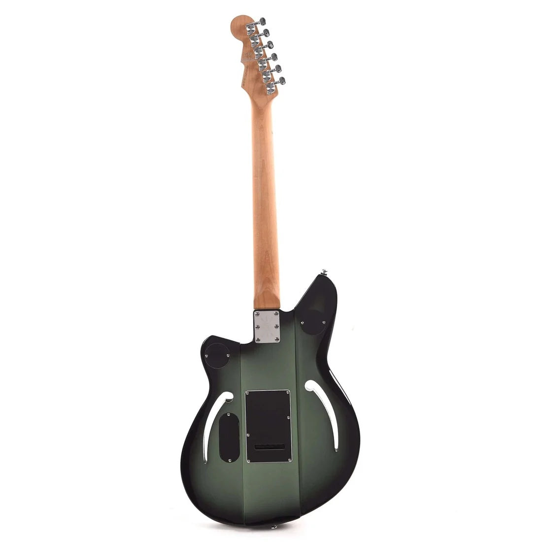 Reverend Airsonic W MABU electric guitar with metallic alpine burst finish and roasted maple neck.