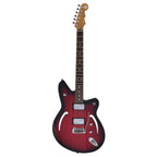 Reverend Airsonic W MRBU electric guitar with metallic red finish, roasted maple neck, and pau ferro fingerboard.