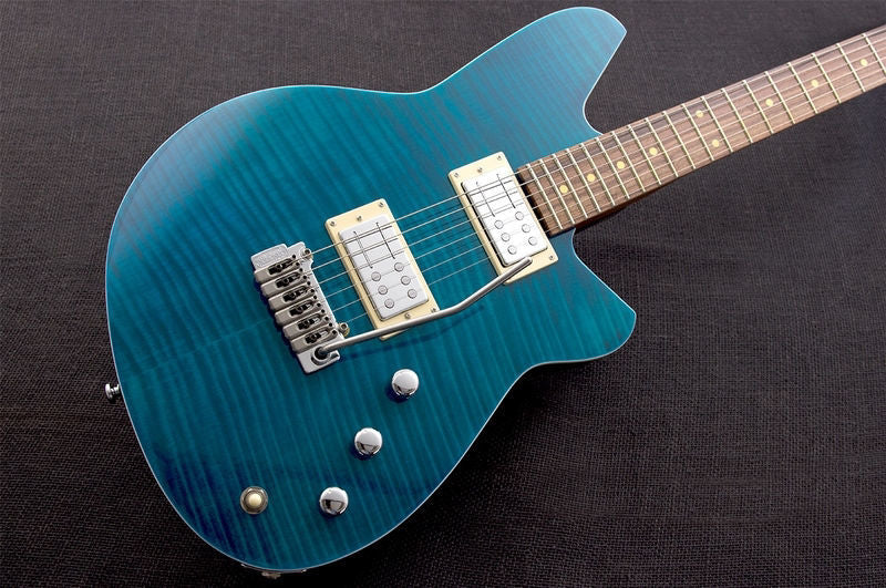 Reverend Kingbolt RA Electric Guitar in Flame Maple Trans Turquoise