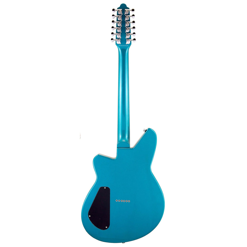 Reverend Airwave 12-string electric guitar in deep sea blue with pau ferro fingerboard and modern design, front view.