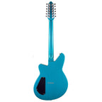 Reverend Airwave 12-string electric guitar in deep sea blue with pau ferro fingerboard and modern design, front view.