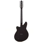 Reverend Airwave 12-string electric guitar in midnight black with Pau Ferro fretboard, showcasing its sleek design and 12-string layout.