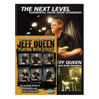 Playing With Sticks book and DVD pack by Jeff Queen, focused on advanced drum techniques, displayed with book and DVD covers.