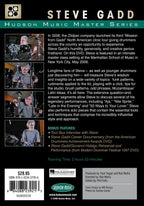 Steve Gadd Master Series DVD for drum books and DVDs, featuring a cover image with drum kit and instructional content.