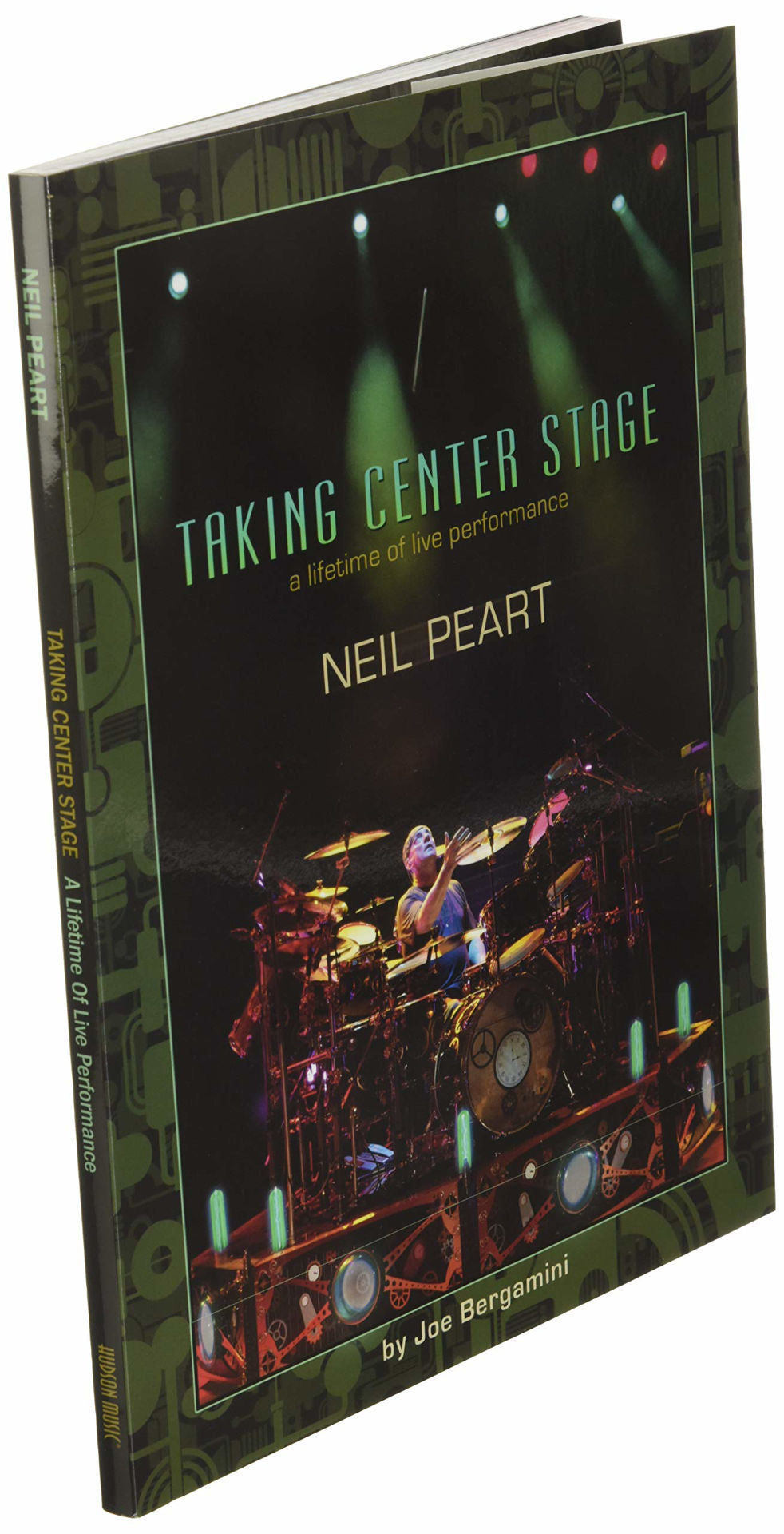 Book cover of "Taking Centre Stage" by Neil Peart, a drum book featuring his lifetime of live performance insights.