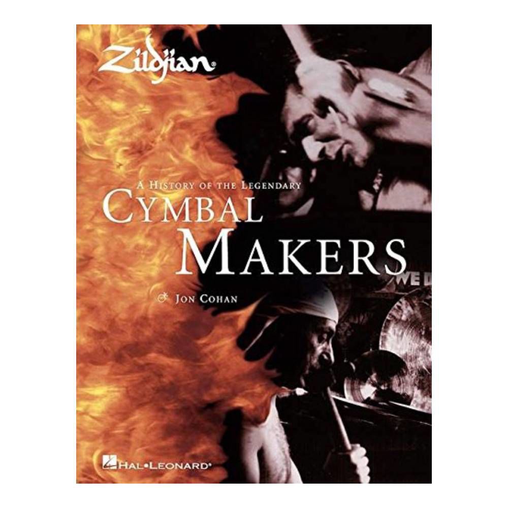 Cover of "A History of the Legendary Cymbal Makers" book by J. Cohan, part of Zildjian's drum books and DVDs collection.