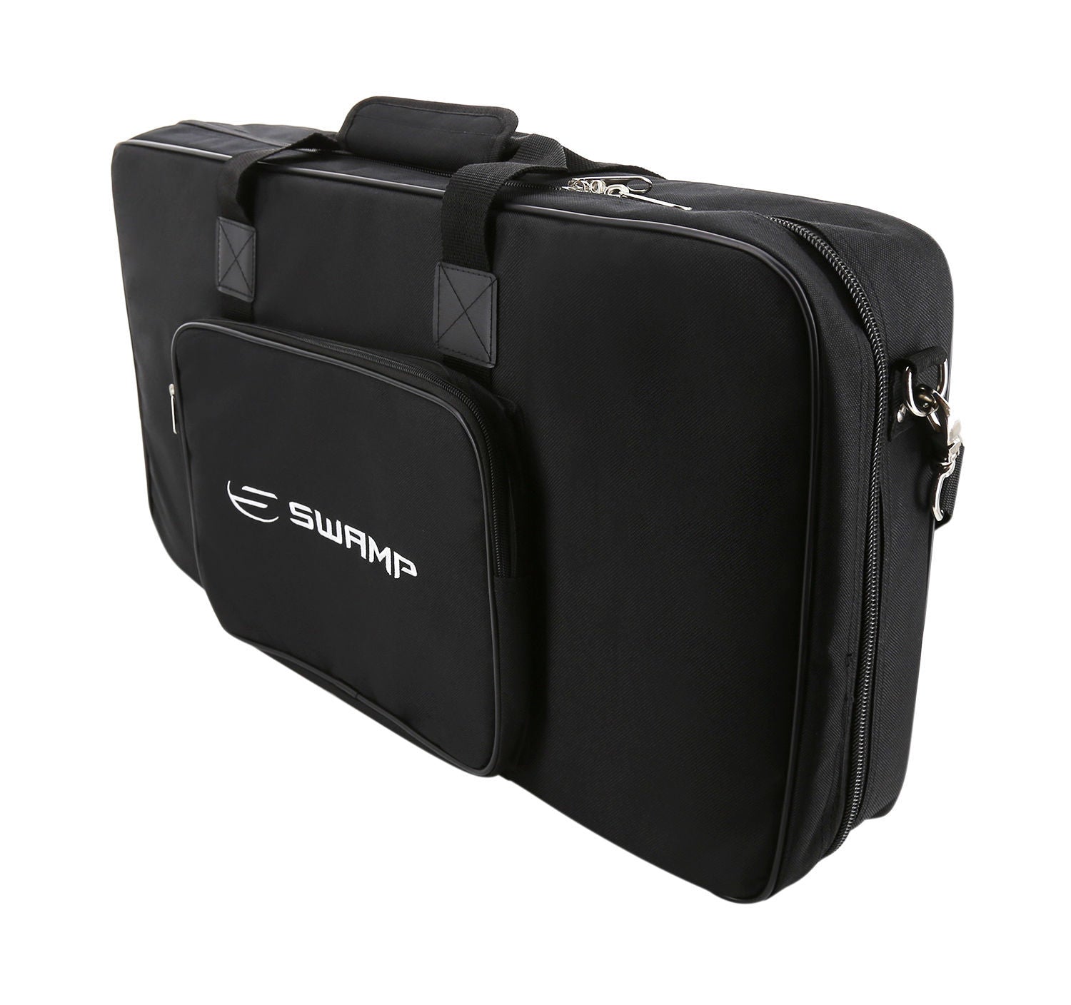 SWAMP padded carry bag for medium guitar effect pedalboard, durable and protective for easy transport of effects pedals.