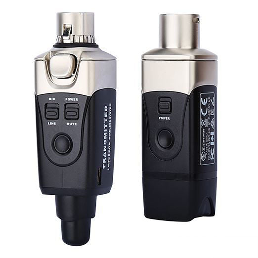 Black Xvive U3 Digital 2.4GHz wireless microphone system with transmitter and receiver, compact and portable for stage performance