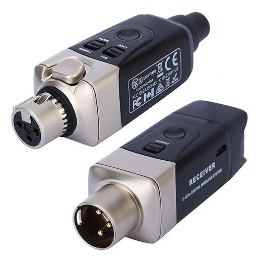 Black Xvive U3 Digital 2.4GHz Wireless Microphone System with receiver and microphone for clear wireless audio.