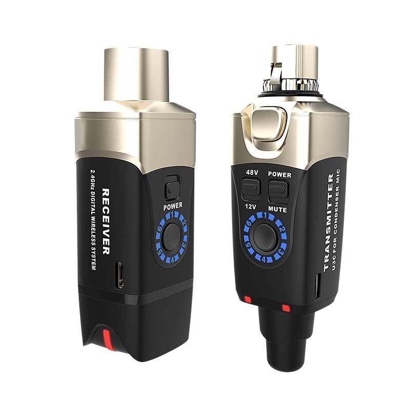 Xvive U3C Wireless System for Condenser Microphone, PA accessories, compact wireless transmitter and receiver setup.