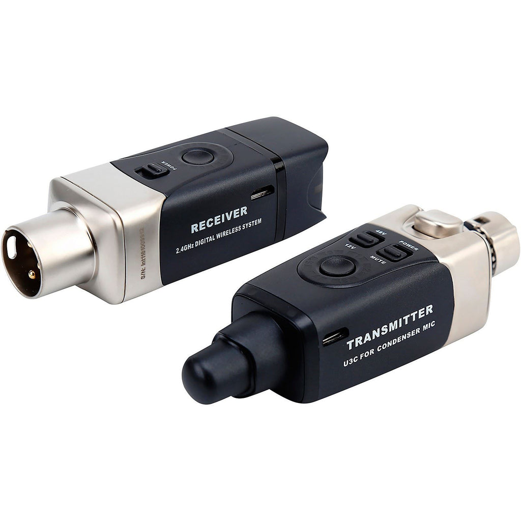 Xvive U3C wireless system for condenser microphone, PA accessory, with receiver and transmitter units for professional audio setup.