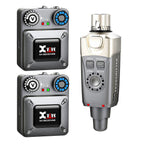 Xvive U4R2 wireless in-ear monitor system with two receivers, compact wireless microphone setup for live performances.