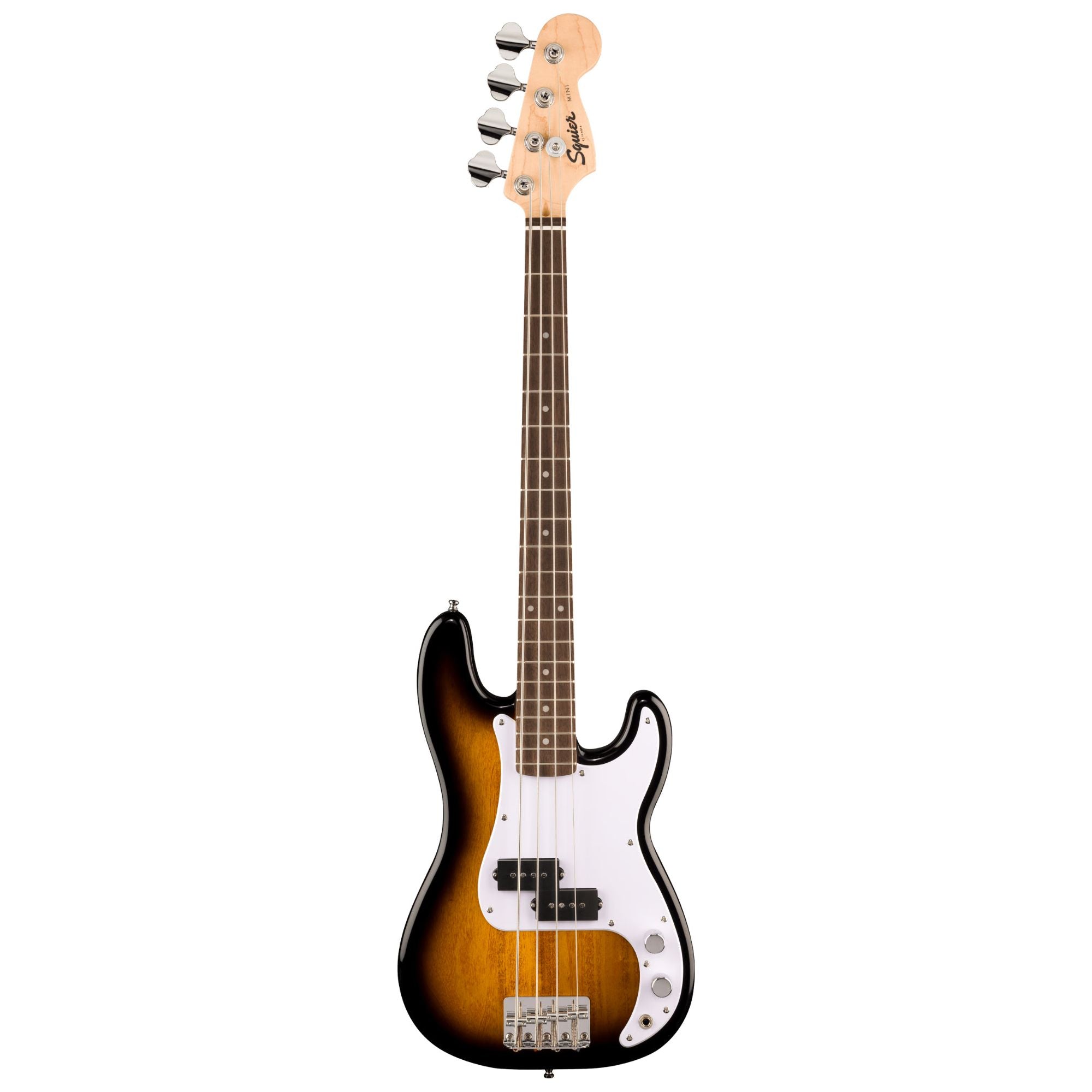 Squier Mini Precision Bass Laurel Fingerboard White Pickguard - 2-Color Sunburst
