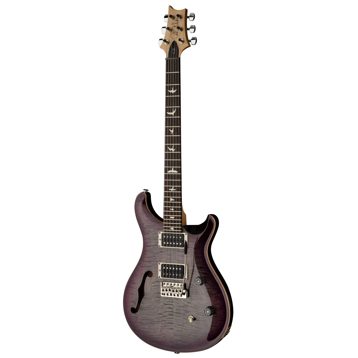 PRS CE24 Semi-Hollow Electric Guitar in Faded Grey Black Purple Burst