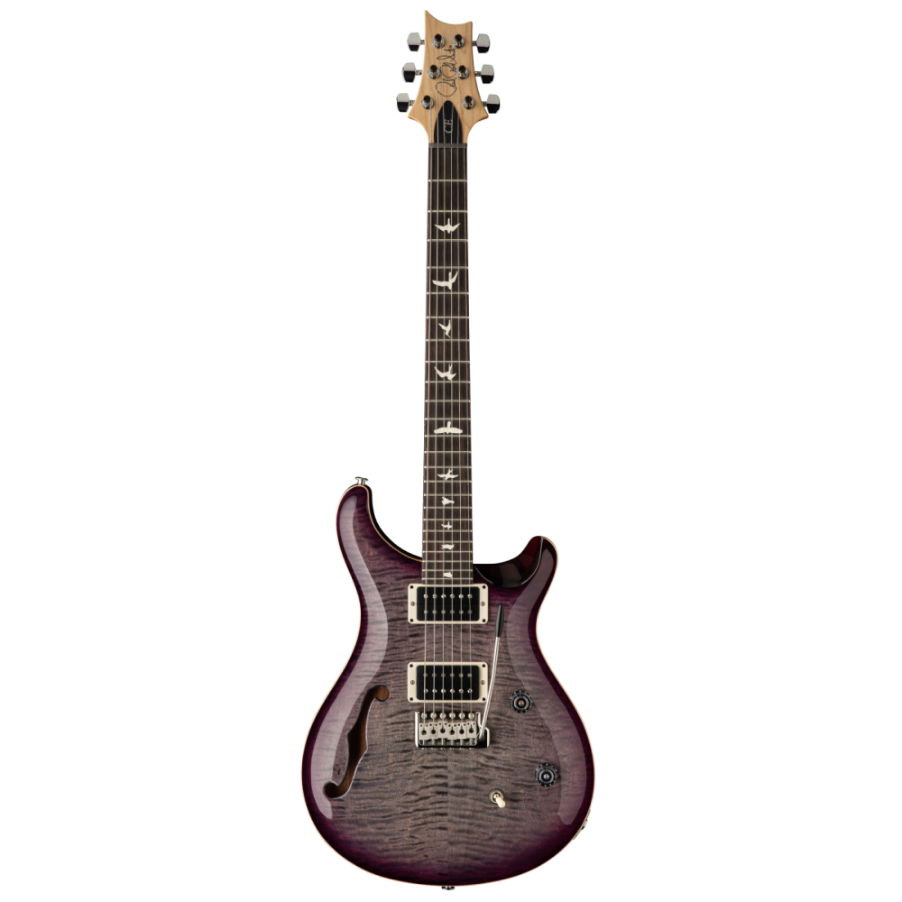PRS CE24 Semi-Hollow Electric Guitar in Faded Grey Black Purple Burst