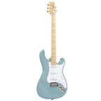 PRS USA John Mayer Silver Sky bolt-on electric guitar with polar blue finish and maple fretboard, shown from a front angle.
