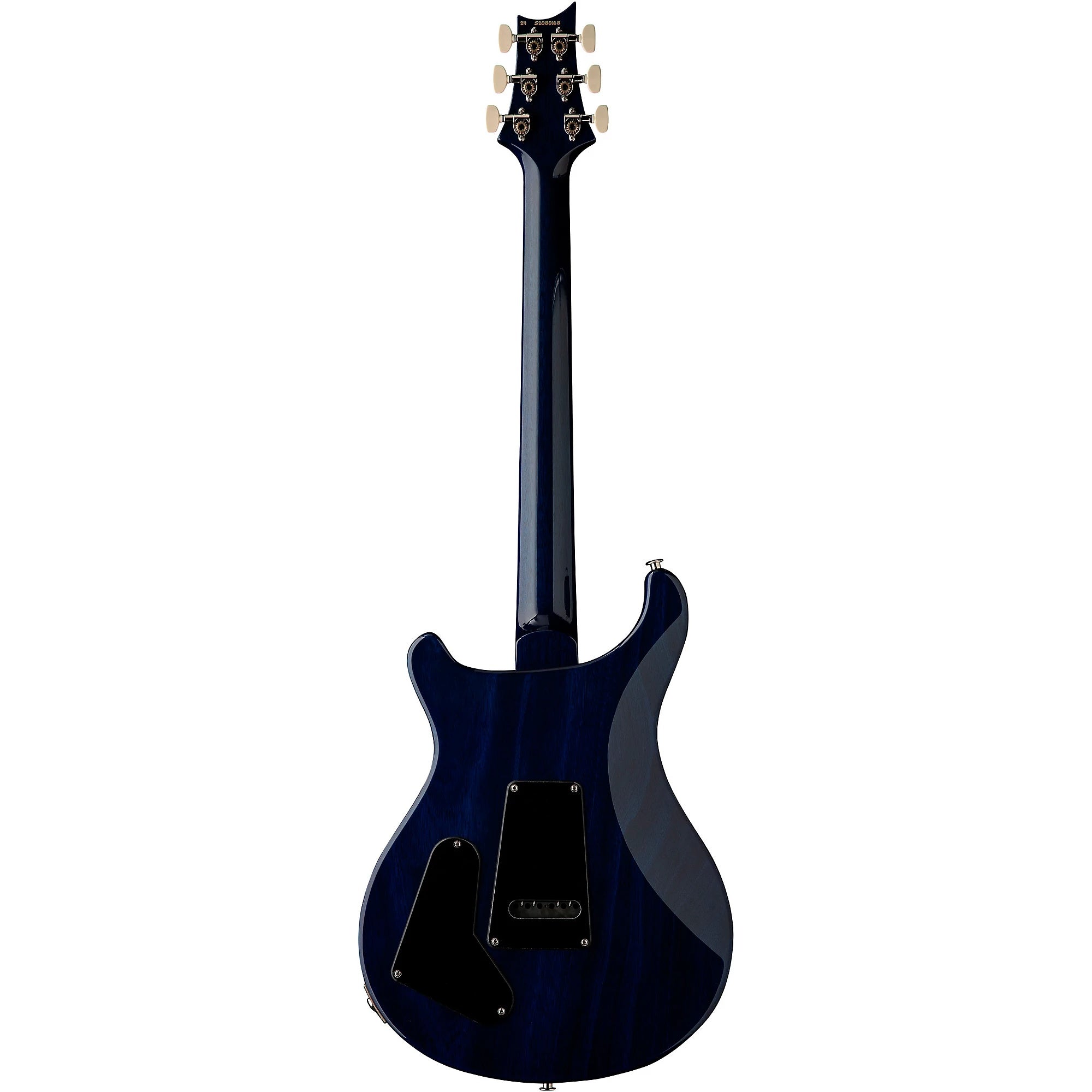 PRS S2 Studio Electric Guitar in Lake Blue, showcasing its sleek body, pickups, and modern design on a stand.