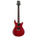 PRS SE CE24 Standard Satin Stoptail Electric Guitar in Vintage Cherry with sleek body and rosewood fingerboard.
