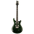 PRS SE Custom 24 Quilt teal and black electric guitar with sleek body and detailed pickups.