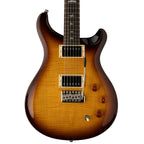 PRS SE DGT David Grissom Signature electric guitar with bird inlays in McCarty Tobacco Sunburst finish, showcasing the guitar's body and neck.