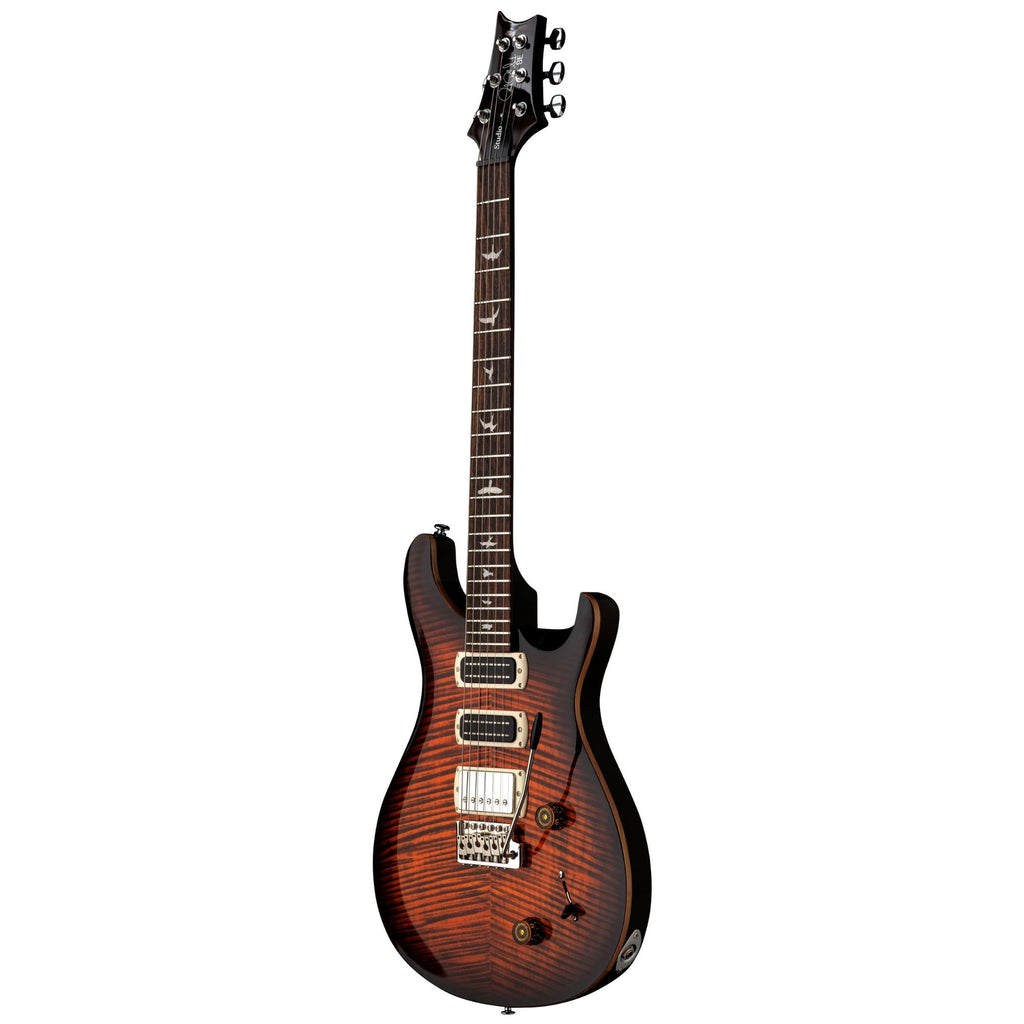 PRS SE Studio electric guitar in Orange Tiger Smokeburst finish, featuring a sleek body and dual humbucker pickups.