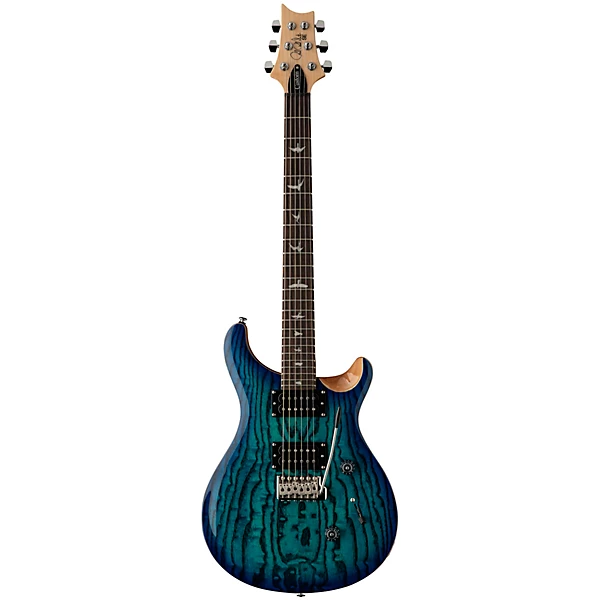 PRS SE Custom 24-08 Swamp Ash Burl - Lake Blue w/ Natural Back