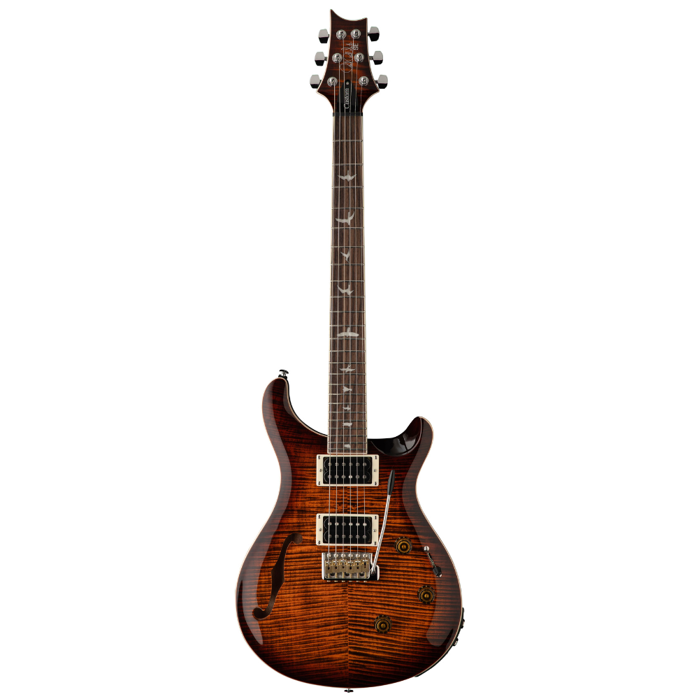 PRS SE Cust 24 Semi Hollow Piezo Electric Guitar - Orange Tiger Smoke Burst