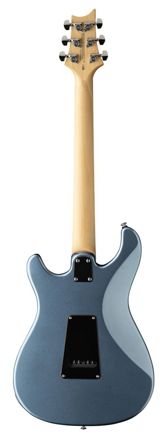 PRS NF3 electric guitar with rosewood fretboard in ice blue metallic finish, showcasing its sleek body and detailed hardware.