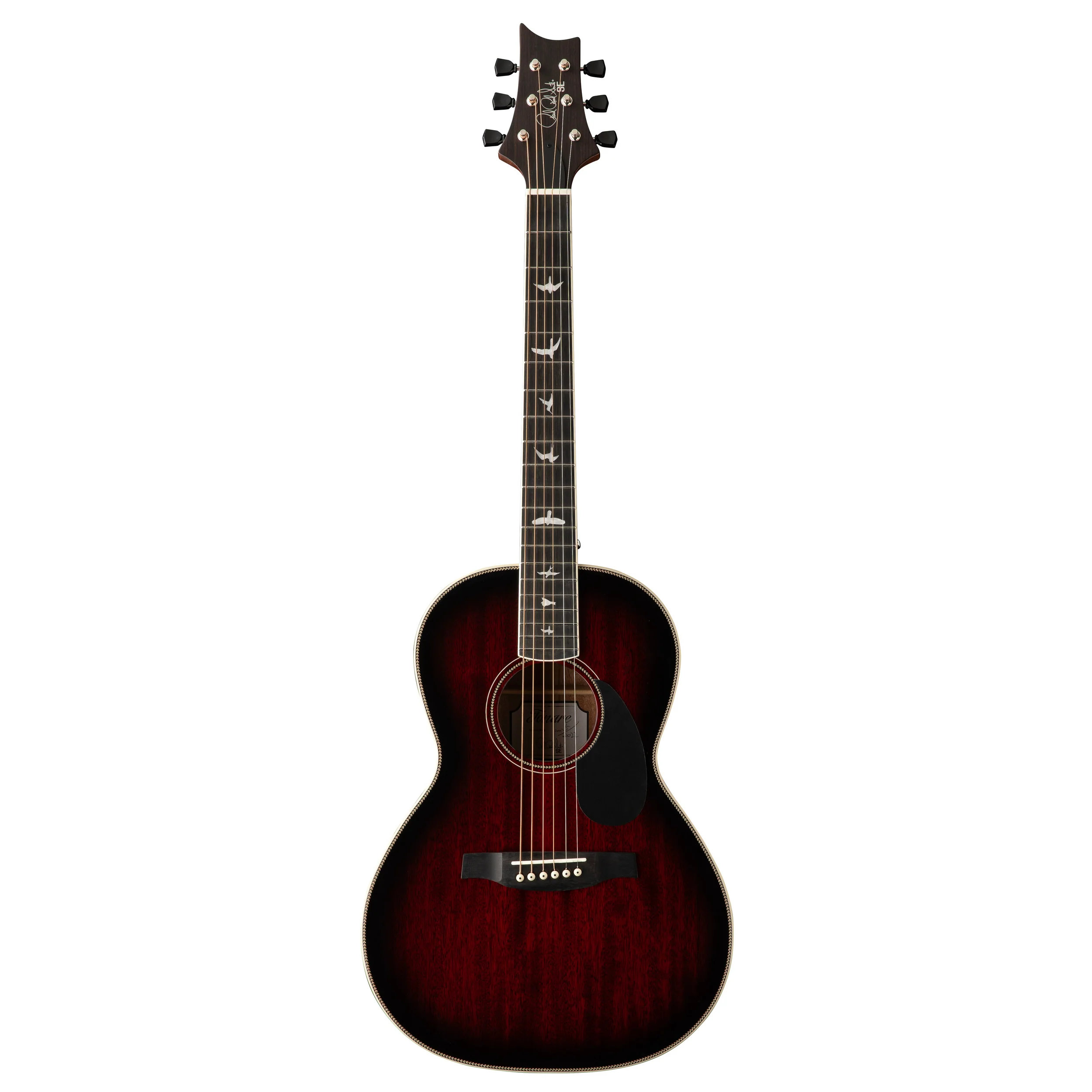 PRS SE P20E Parlor Acoustic Guitar - Fire Red Burst (Gloss Top/Satin Back)