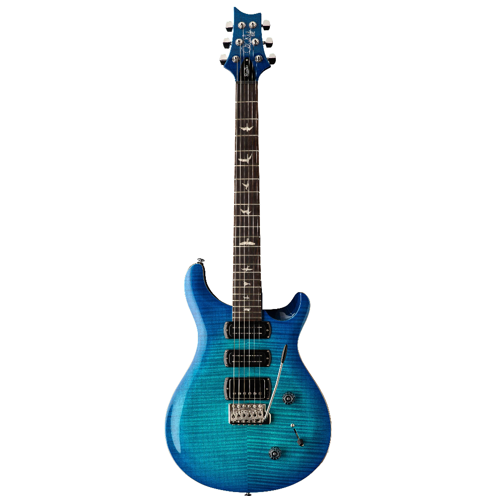 PRS SE Studio Electric Guitar in Lake Blue, showcasing its sleek body, maple neck, and modern design.