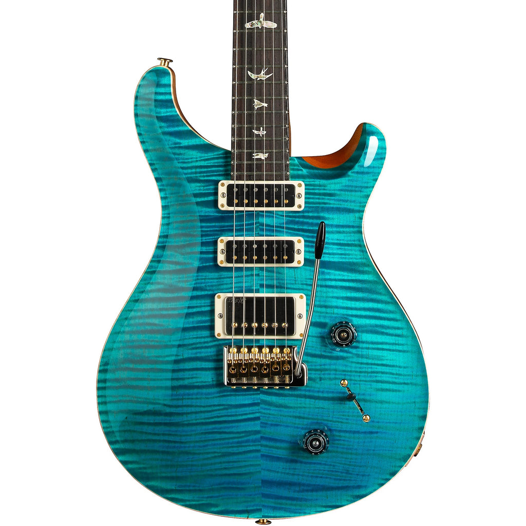 PRS USA Studio 10 Top electric guitar in Carroll Blue with a sleek solid body and modern design, featuring dual humbucker pickups.