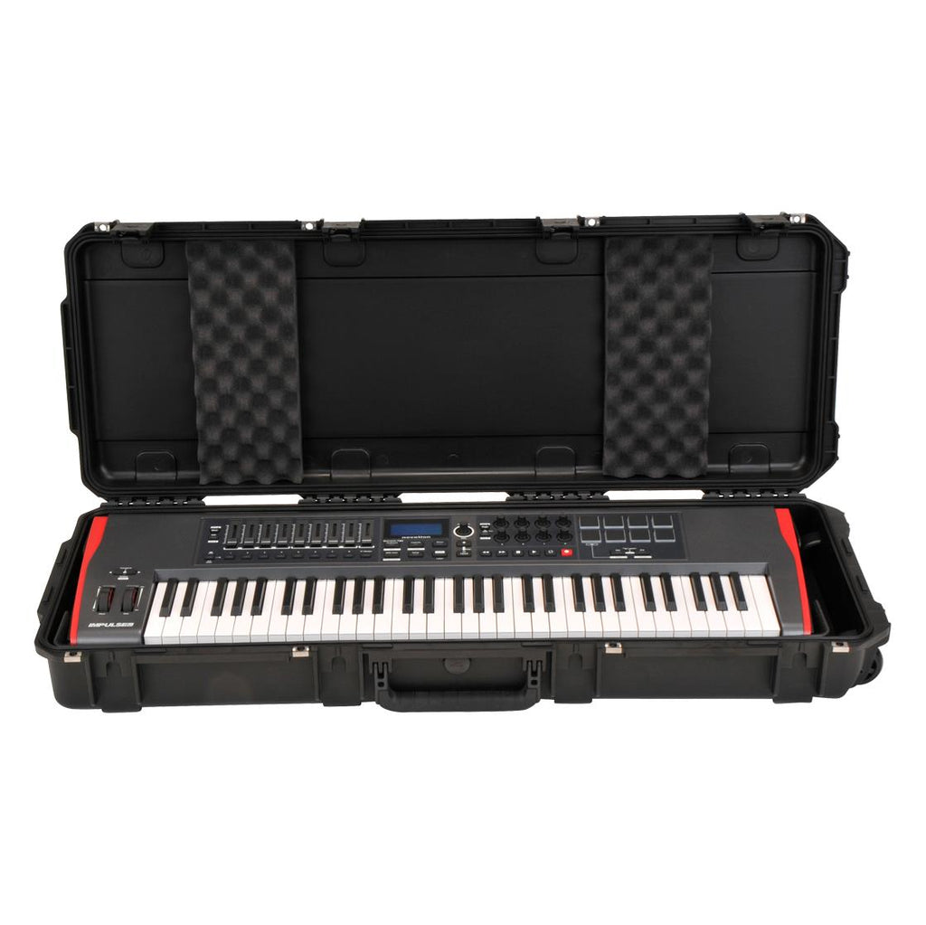 SKB 3i-4214-KBD iSeries waterproof 61-note keyboard case with padded interior and secure latches for protection and transport.