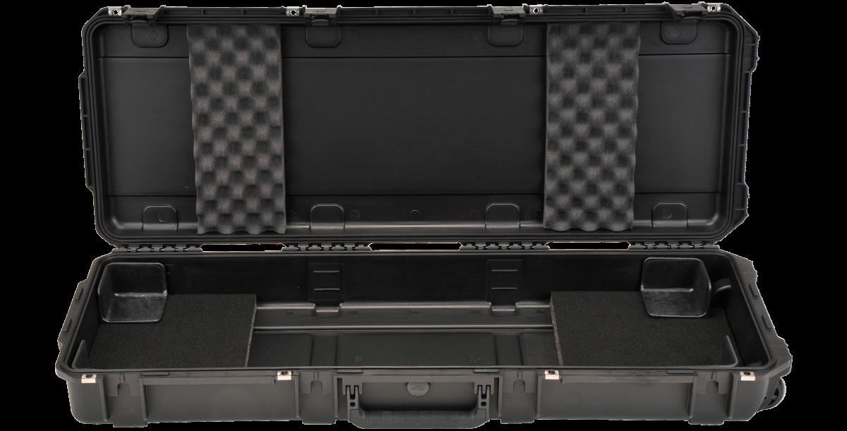 SKB 3i-4214-KBD iSeries waterproof 61-note keyboard case with padded interior and secure latches for portable protection.