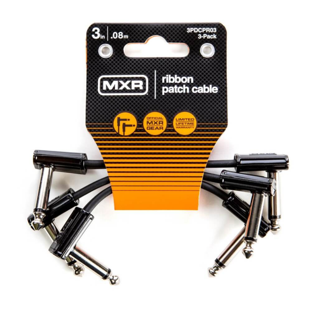 MXR 3PDCPR03 3 Inch Ribbon Patch Cable - 3 Pack