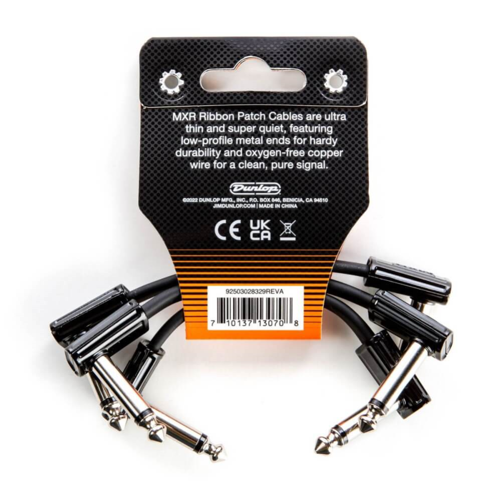 MXR 3PDCPR03 3 Inch Ribbon Patch Cable - 3 Pack