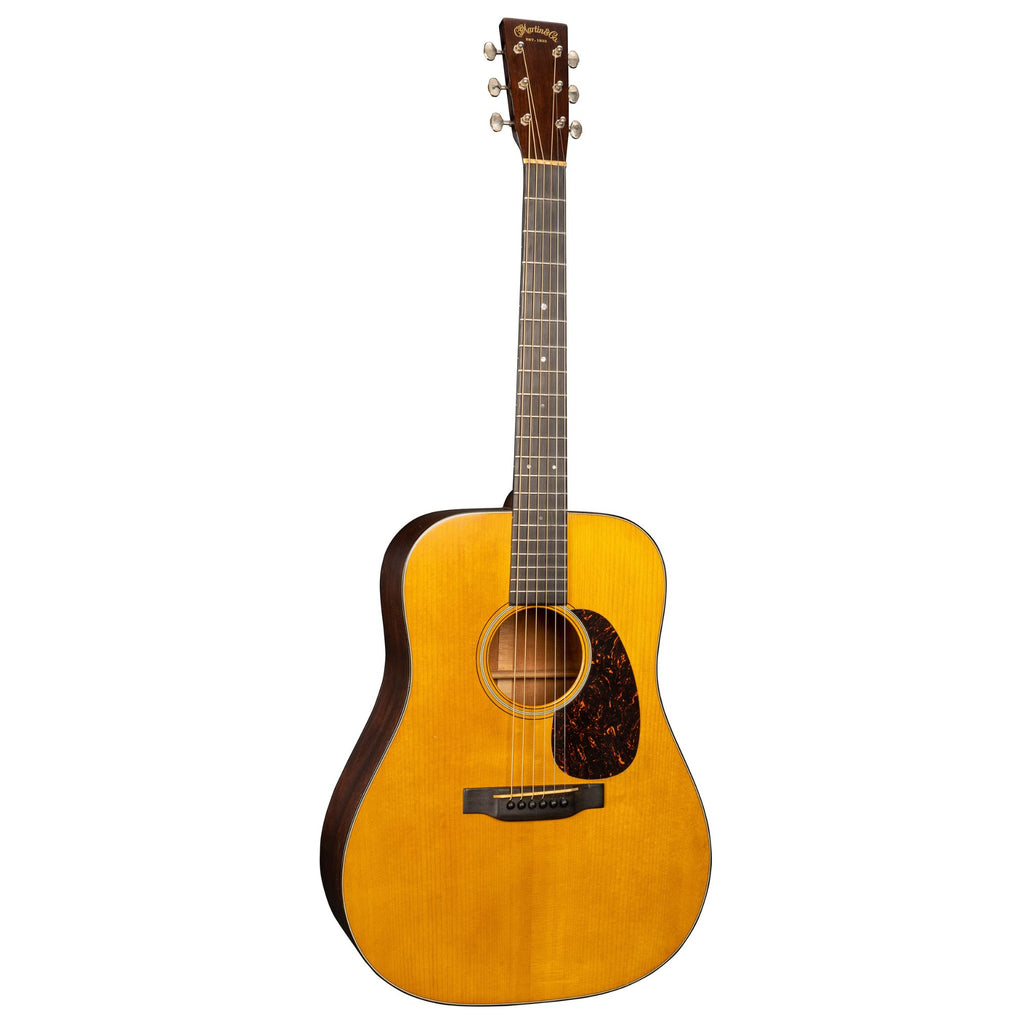 Martin Authentic Series D-18 1937 aged acoustic guitar with rich wood finish and vintage-style design, showcasing its classic craftsmanship.