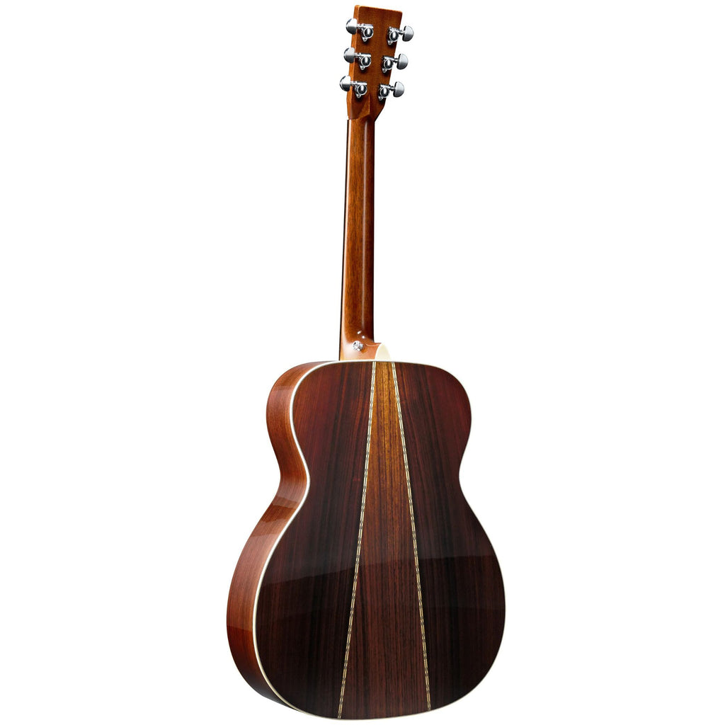 Martin M-6 Johnny Marr acoustic guitar with a natural wood finish, showcasing its slim body and signature design elements.