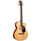 Martin 000CJRE Junior acoustic-electric bass guitar, with a natural wood finish, showing the body and neck of the instrument.
