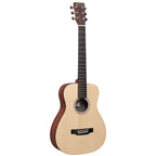 Martin LX1E Little Martin acoustic guitar with built-in pickup, compact size, and natural wood finish, ideal for travel and practice.